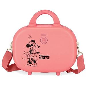 Disney Minnie Happiness Toilettas met schouderriem, roze, 29 x 21 x 15 cm, hard ABS, 9,14 l, 2,52 kg, roze, verstelbare tas met schouderriem, Roze, Aanpasbaar etui met schouderriem