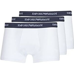 Emporio Armani Cc717-111357 Boxershorts voor heren, 3 stuks, Wit (wit)