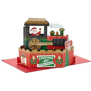 Hallmark Paper Wonder kerstkaart pop-up met geluid en beweging (kersttrein, speelt het deck the Halls)