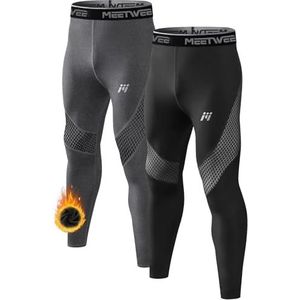 MEETWEE Thermische broek voor heren, thermisch ondergoed, lange panty, warm, compressie, basislaag leggings