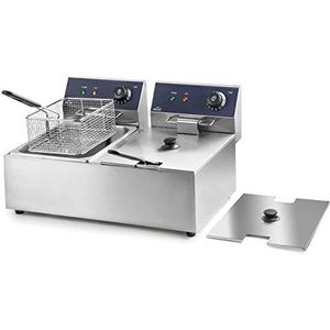Lacor 69466 69466 Elektrische friteuse Double Professional, 2500 W (x2), 12 l, roestvrij staal