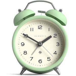 NEWGATE® Charlie Bell Echo Wekker | Moderne versie van de klassieke tweelingklokklok | Neo Mint | Gemakkelijk af te lezen cijfers | Ideaal voor nachtkastje, bureau of plank | slaapkameraccessoire