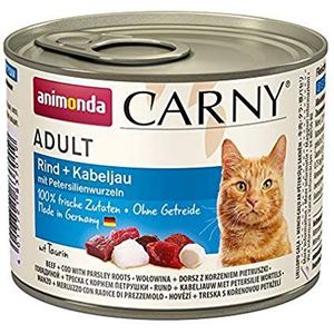 Animonda Carny Adult kattenvoer, nat voer voor volwassen katten, boomschors + kabeljauw met peteraccessoireswortels, 6 x 200 g
