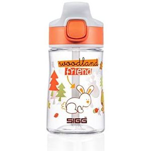 SIGG Miracle Woodland Friend drinkfles voor kinderen (0,35 l), met één hand bedienbare waterfles met dichte sluiting, herbruikbare drinkfles van duurzaam Tritan