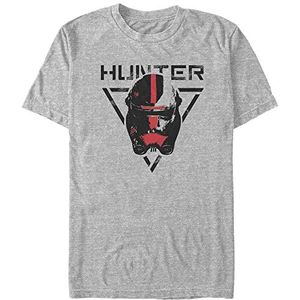 Star Wars Hunter Organic Short Sleeve T-Shirt, Melange Grey, M unisexe, Gris chiné, M