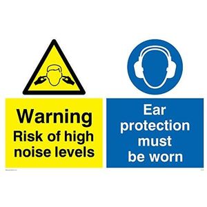 Viking Signs CP265-A4L-1M Waarschuwing Risk of High Noise Niveaus, halfstijf kunststof schild, 1 mm H x 200 mm B