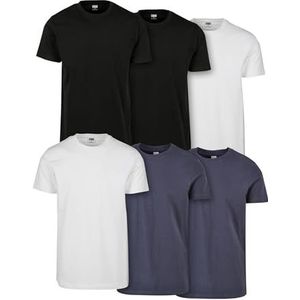 Urban Classics Lot de 6 t-shirts basiques pour homme, taille M, noir, blanc, NVY, NVY, Noir/blanc/bleu marine/bleu marine, M