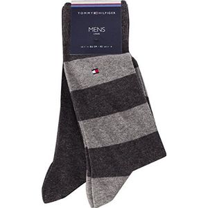 Tommy Hilfiger TH Men Rugby Sock 2P sokken, grijs antraciet 201, 43/46 (2 stuks) heren, Antraciet