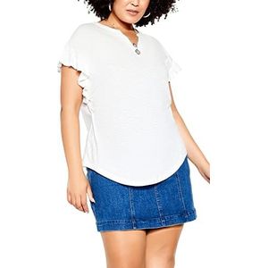 CITY CHIC Chemise habillée grande taille pour femme, ivoire, 50-grande taille