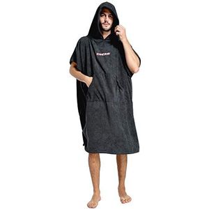 Cressi Sub S.p.A. Poncho jurk badjas / handdoek veelzijdig voor heren, zwart, maat: S (Fabrikant maat: S/M 67/105 cm)