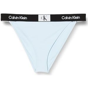 Calvin Klein Maillot de bain bikini cheeky taille haute pour femme, Gris, L