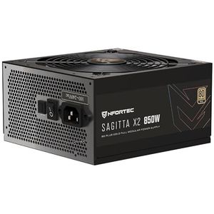 Nfortec Sagitta X2 850 W voeding volledig modulair 80+ goud, stille ventilator PCIE 5.1, ATX 3.1, zwart
