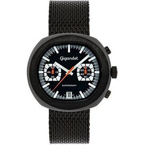 Gigandet 9VNAG11NE/005 Japans analoog kwartshorloge voor heren, met roestvrijstalen armband, zwart, armband, zwart., Armband