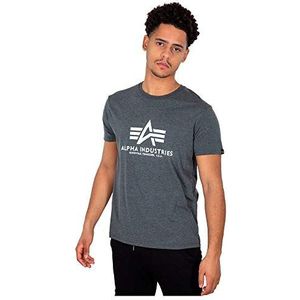 Alpha Industries Basic 100501 - T-shirt - normale maat - korte mouwen - heren, kool/wit