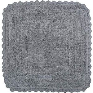 DII Crochet Collection Badmat, omkeerbaar, vierkant, 61 x 61 cm, grijs