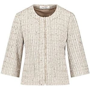 Gerry Weber 130033-31233 damesblazer met lange mouwen, Ecru / wit patroon.