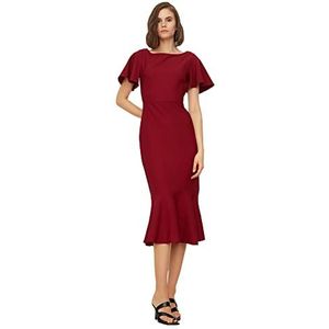 Trendyol Dames midi-jurk met band, Bordeaux, 36, Bordeaux