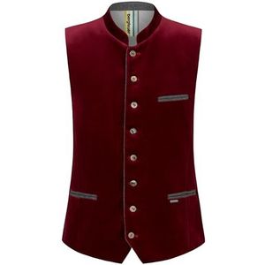 Bergfeuer Tozzi Gilet traditionnel pour homme, bordeaux, 50
