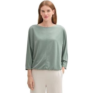TOM TAILOR 1044148 T-shirt voor dames, 36835 - Structuur van groen visgraatbot, M