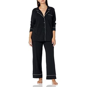 Amazon Essentials Ensemble pyjama en coton modal à manches longues et bas pleine longueur pour femme (disponible en grande taille) - Noir - Taille XS