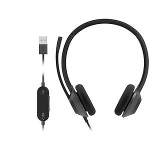 Cisco Headset 322Q Casque filaire double supra-auriculaire, contrôleur Microsoft Teams avec USB-A, noir carbone (HS-W-322Q-C-USB)