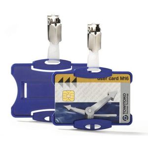 Durable 811806 Veiligheidskaarthouder met clip, 54 x 85 mm, blauw, 25 stuks