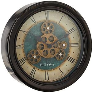 Bulova Wandklok met industrieel uurwerk, 12,8 cm, zwart