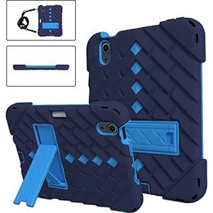 Étui pour iPad Mini 6 8,3"" 2021 360° avec dos en silicone antidérapant et résistant aux chocs, coque rigide en polycarbonate avec porte-stylo, support intégré avec bandoulière Rose