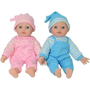The New York Doll Collection Verrekijker Baby Kaukasische zachte vinyl - babypop 30 cm - babypop voor leeftijd 2 jaar en tot (Prime fopspeen inbegrepen)