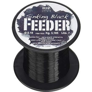 Akiro Black Feeder Unisex vislijn - volwassenen, zwart, 0,3 mm