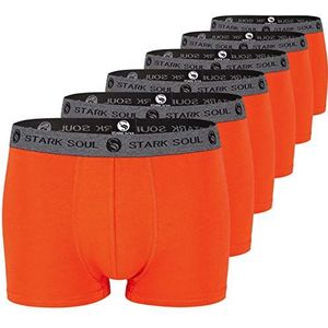 STARK SOUL Set van 6 boxershorts voor heren, katoenen boxershorts voor heren, 6 stuks mandarijnen