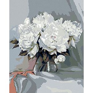ZUTY 805231 - schilderen op nummer - paardendrosa wit - 40 x 50 cm - met spieraam (reeds gespannen)