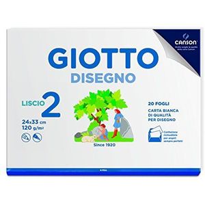 GIOTTO Dessin 2 - album met 20 vellen, wit papier, voor school, 24 x 33 cm, glad