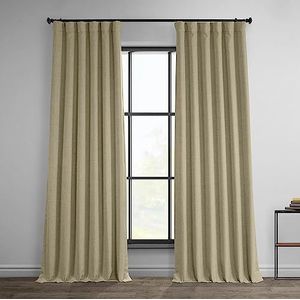 HPD Half Price Drapes Gestructureerde verduisteringsgordijnen van kunstlinnen voor slaapkamer, 304,8 cm lang (1 paneel), 127 x 304,8 cm (b x l), rieten bruin