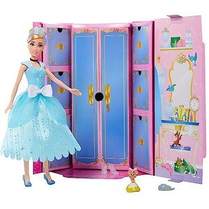 Mattel Disney Disney-prinsessen Assepoester Royal Fashion Reveal pop en vriend met 12 verkleedelementen en verrassingsaccessoires, speelgoed geïnspireerd op Disney-film, cadeau voor kinderen, HMK53