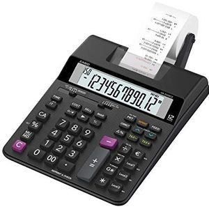 Casio HR-200RCE 12-cijferige bureaurekenmachine, 2 kleuren afdrukken, herhaald printen, belastingberekening