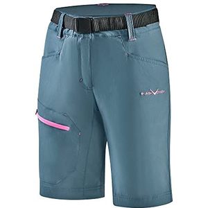 Black Crevice Trekkingshorts voor dames, wandelshorts voor dames, korte shorts, outdoorshorts voor vrouwen, waterdicht en sneldrogend, robuuste en ademende wandelshorts met zakken, Mirage blauw/roze