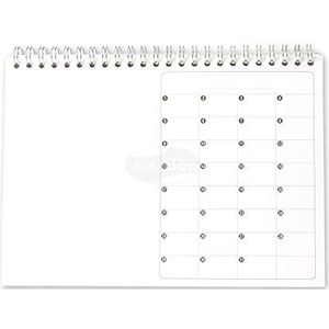 Maildor - Referentienummer GB009O – witte kalender om te personaliseren – 21,5 x 16 cm, ruimte voor een afbeelding elke maand, geschikt voor elk jaar – decoreren met pennen, potloden