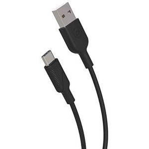 Muvit MCPAK0015 autolader, USB-aansluiting, 12 W/2,4 A, USB-C-kabel, 1,2 m, zwart