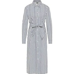 GRASSLAND Robe chemise pour femme 35226293-GR01, blanc laine/bleu marine, taille L, Robe chemisier, L