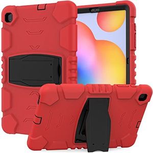 Robuuste beschermhoes voor Samsung Galaxy Tab S6 Lite 2020 (SM-P610/P615), rondom bescherming voor kinderen en studenten, rood