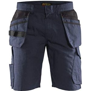 Blakläder shorts met studs, Navy/Zwart