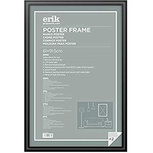 Grupo Erik Fotolijst, 61 x 91,5 cm, zwart gebogen, lijst voor posters, affiches, wanddecoratie of schilderijen