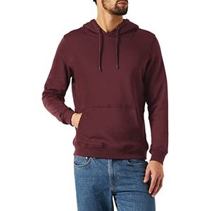 Urban Classics Basic Hoody Sweatshirt met capuchon voor heren, rood (Redwine 02243)
