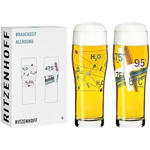 Ritzenhoff 3781002 Set van 2 universele glazen 600 ml - serie ""Douane nr. 2"" met bijpassend motief - Made in Germany