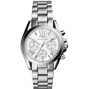 Michael Kors Bradshaw dameshorloge met kwartschronograaf en roestvrijstalen horlogeband van 43 mm, zilver.