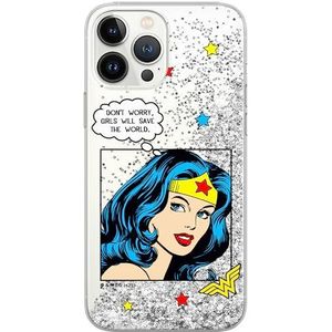 Ert Group Coque de protection pour Apple iPhone 14 originale et sous licence officielle DC, modèle Wonder Woman 028 adapté de manière optimale à la forme du smartphone avec effet scintillant