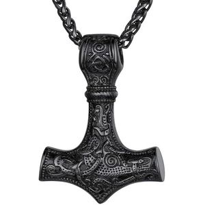 Thor's hamer ketting Thor's hamer hanger met Keltische knoop Viking ketting heren ketting 60 cm ketting heren ketting, Roestvrij staal