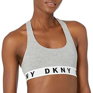 DKNY Comfortabele racerback beha voor dames, grijs gemêleerd/wit/zwart, S, grijs gemêleerd/wit/zwart