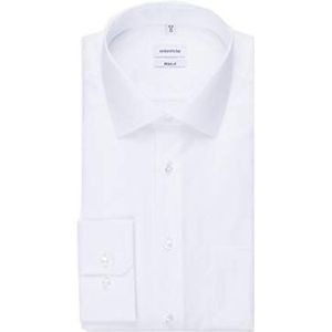 Seidensticker Businesshemd voor heren, strijkvrij met rechte snit, regular fit, lange mouwen, Kent kraag, borstzak, 100% katoen, wit (wit 01)